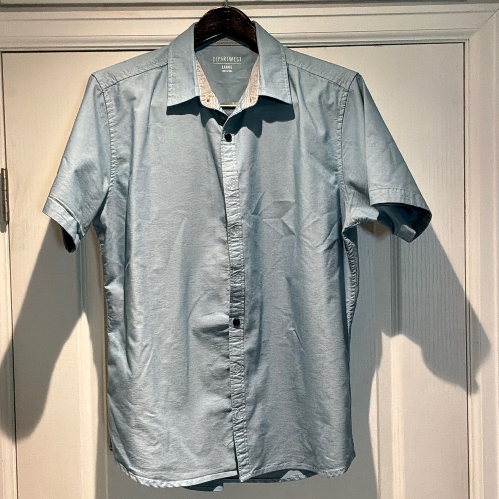 Men's Light Blue Casual Button Down Shirt